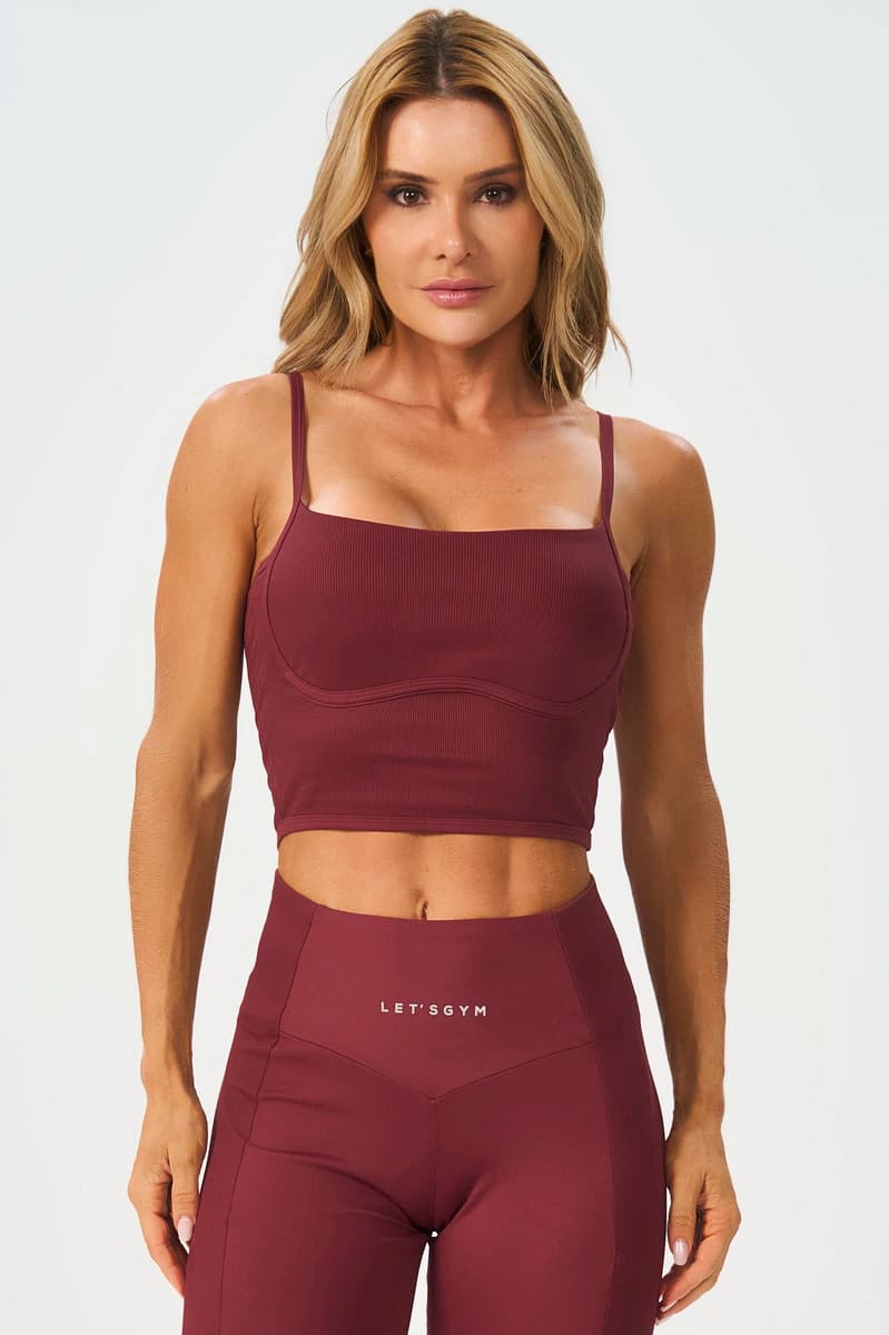 Cropped Bold Rib Burgundy